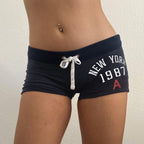 Sporty Casual Number Print Color Block Shorts image 1
