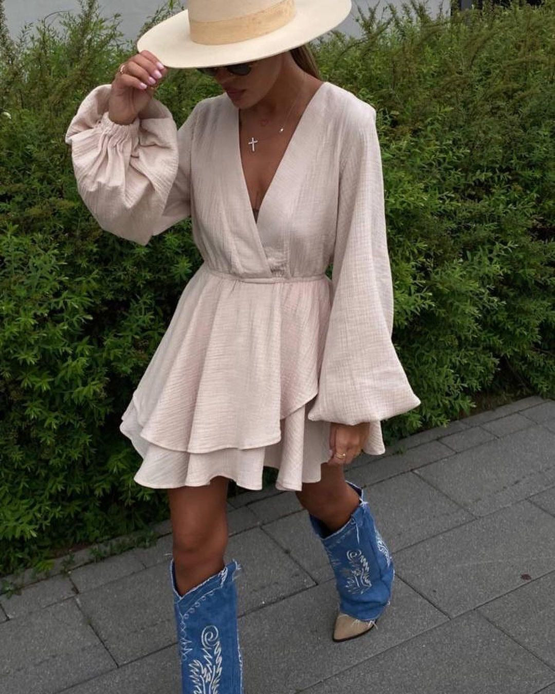 Fashion Solid Color Waist Cinching Mini Dress image 6