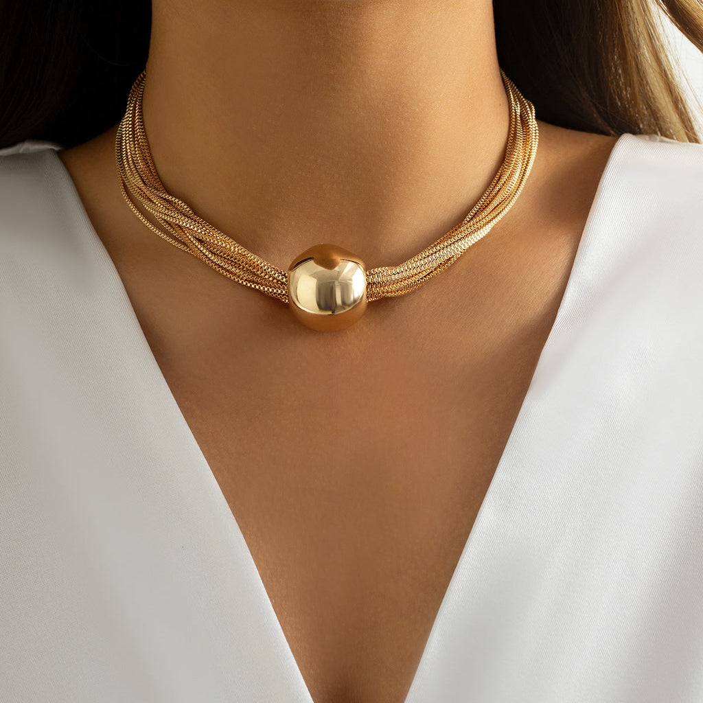 Multi Layer Chain Ball NeckLace image 1