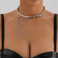 Stylish Tassel Irregular Beaded Splice NeckLace image 2