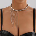 Stylish Tassel Irregular Beaded Splice NeckLace image 2