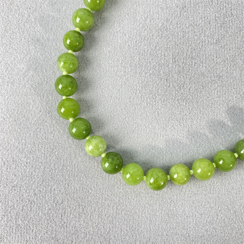 Green Natural Stone Round Beaded NeckLace image 5