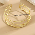 Geometric Hollow Minimalist Open Bracelet image 4