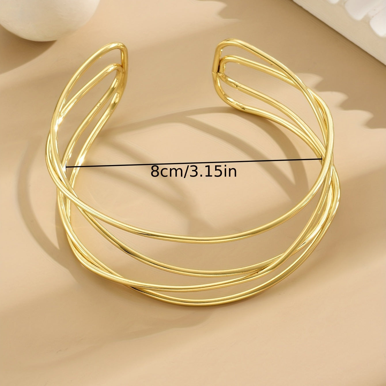 Geometric Hollow Minimalist Open Bracelet image 4