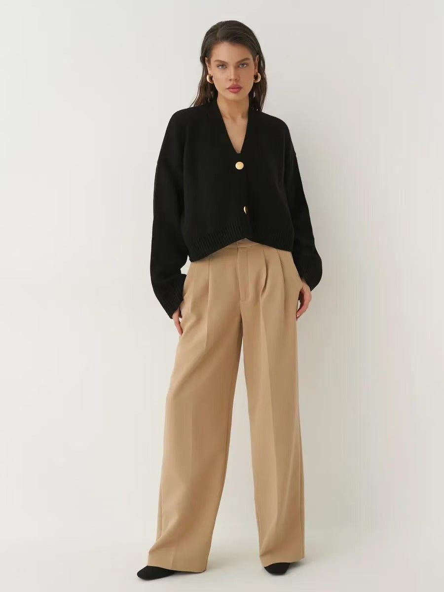Custom Solid Color V-Neck Loose Knit Cardigan image 15