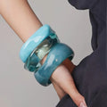 Irregular Geometric Round Acrylic Bracelet image 1