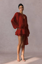Chic Cutout Ruched Sash Bodycon Mini Dress image 2