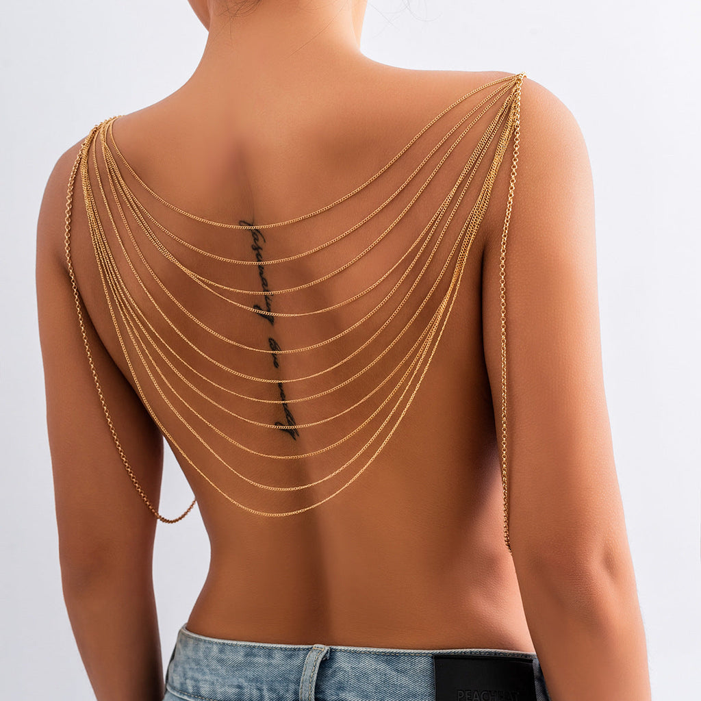 Sexy Metal Chain Tassel Back Body Chain image 1