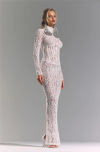 Sexy Lace Cutout Sheath Reception Dress image 7