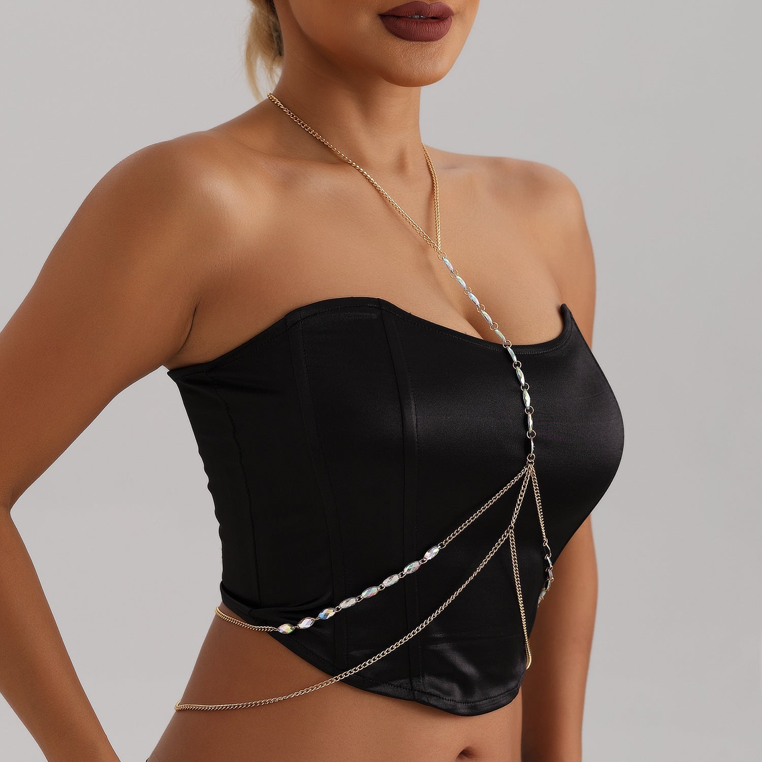 Sexy Metal Cross Thin Chain Body Chain image 3
