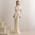 Sexy High Neck Backless Maxi Dress image 1