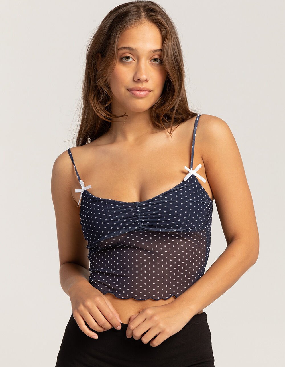 Polka Dot Bow Tie Backless Cami Top image 4