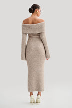 Slim Fitted Off-Shoulder Long Sleeve Sweater Dress image 4