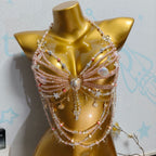 Ocean Style Pearl Beaded Chest Body Chain image 1