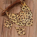 Leopard Print Sequin Triangle Scarf NeckLace image 3