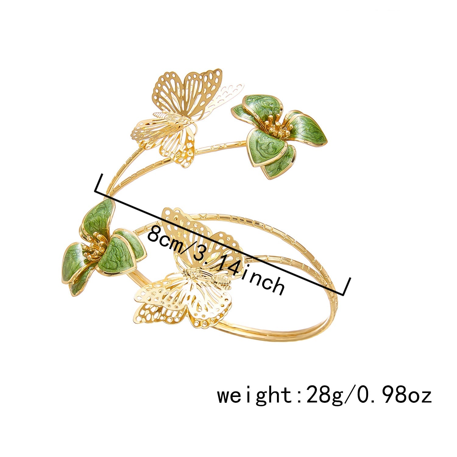 Irregular Cutout Butterfly Floral Bracelet image 16