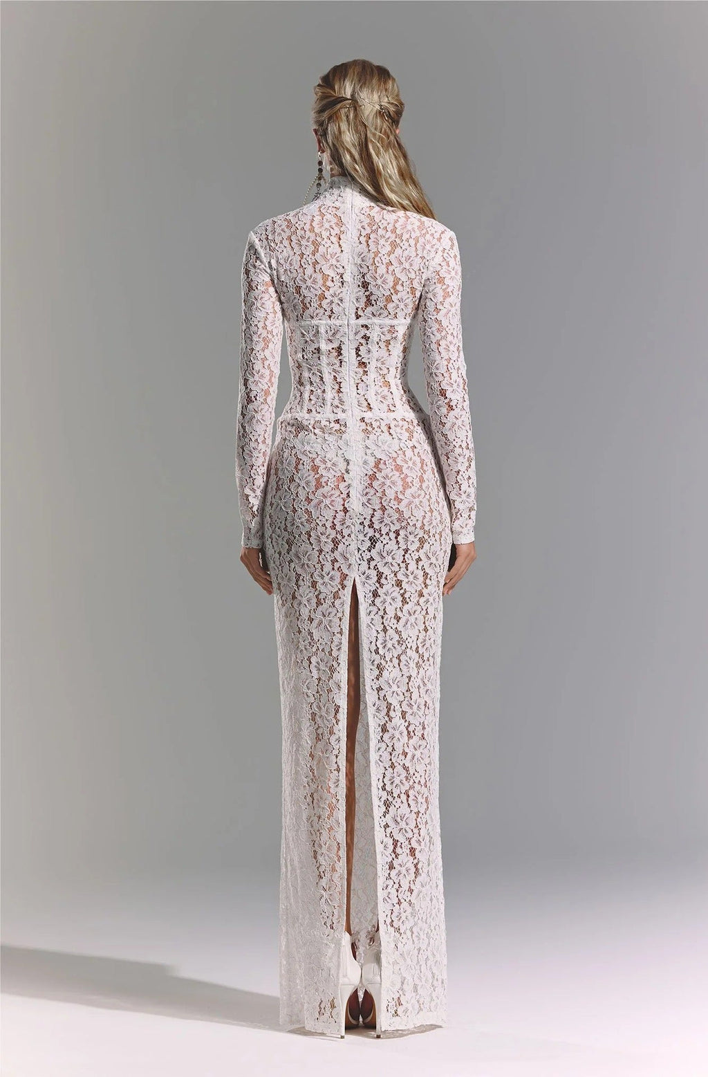 Sexy Lace Cutout Sheath Reception Dress image 8
