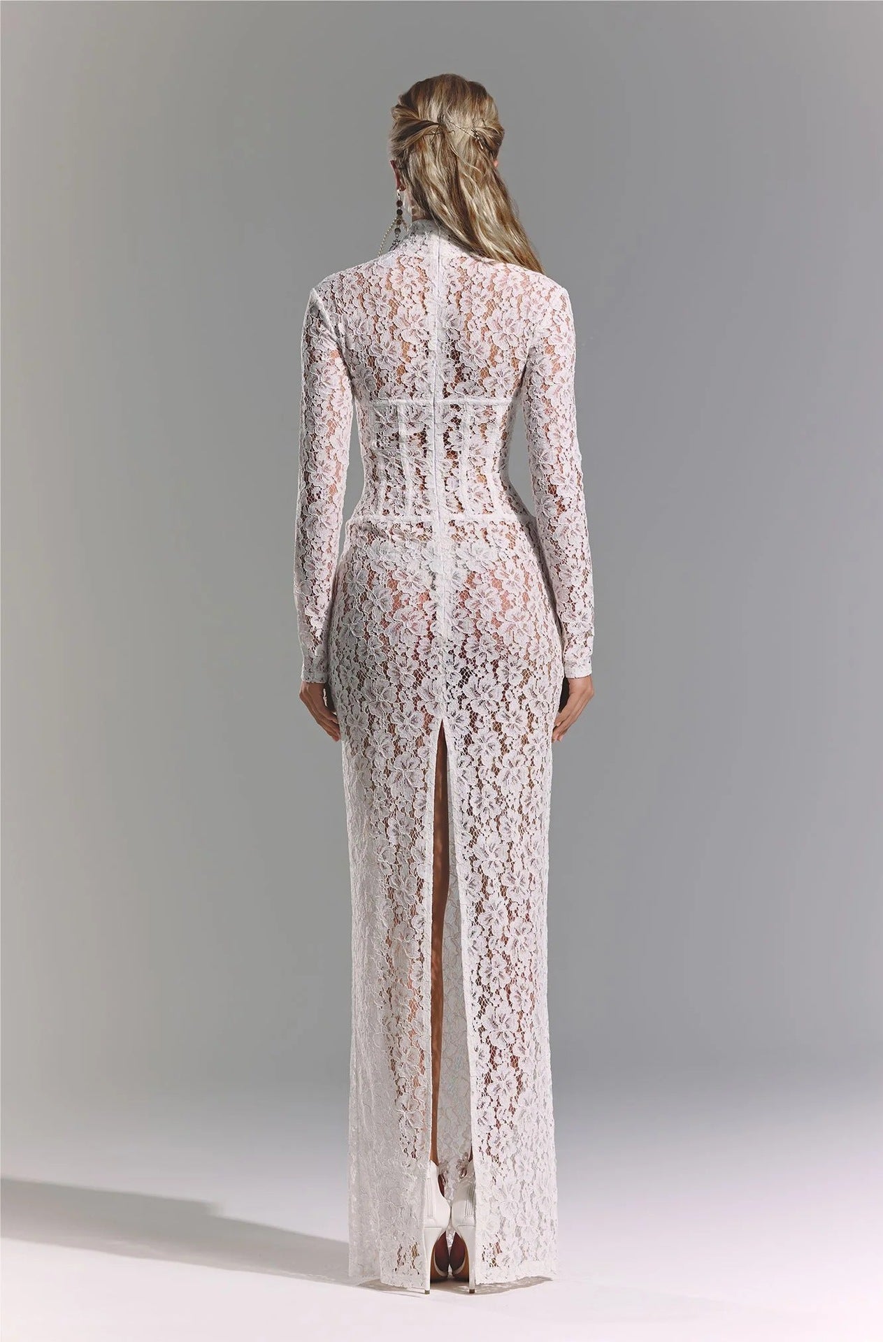 Sexy Lace Cutout Sheath Reception Dress image 8