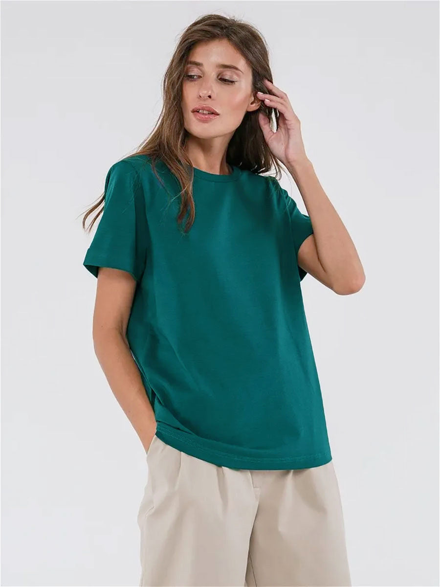 Minimalist Casual Solid Crew Neck T-shirt image 20