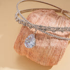 Zircon Rhinestone Waterdrop Crisscross Double Layer NeckLace image 4