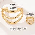 Two Piece Multi Layer Wave Metal Bracelet image 5