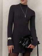 Long Sleeve High Neck Sweater Dress image 7