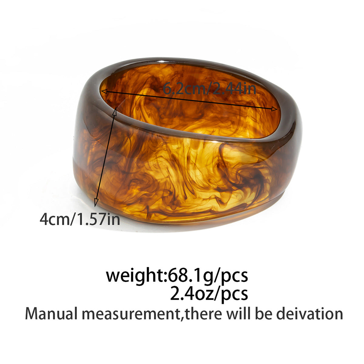 Wide Marble Texture Translucent Bracelet image 9