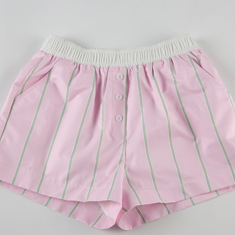 Chic Loose Color Block Striped Shorts image 4