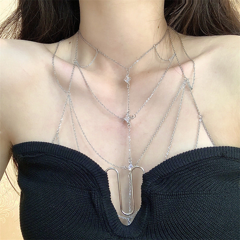 Zircon Tassel Multi Layer Stackable Body Chain image 4