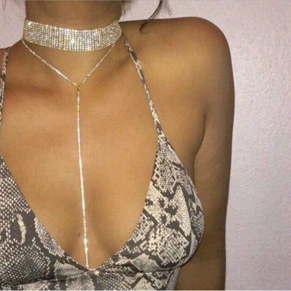 Stylish Multi Layer Full Rhinestone NeckLace image 3