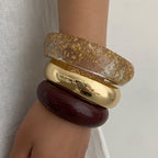 Smooth Wide Gold Foil Tie Dye Bracelet image 2