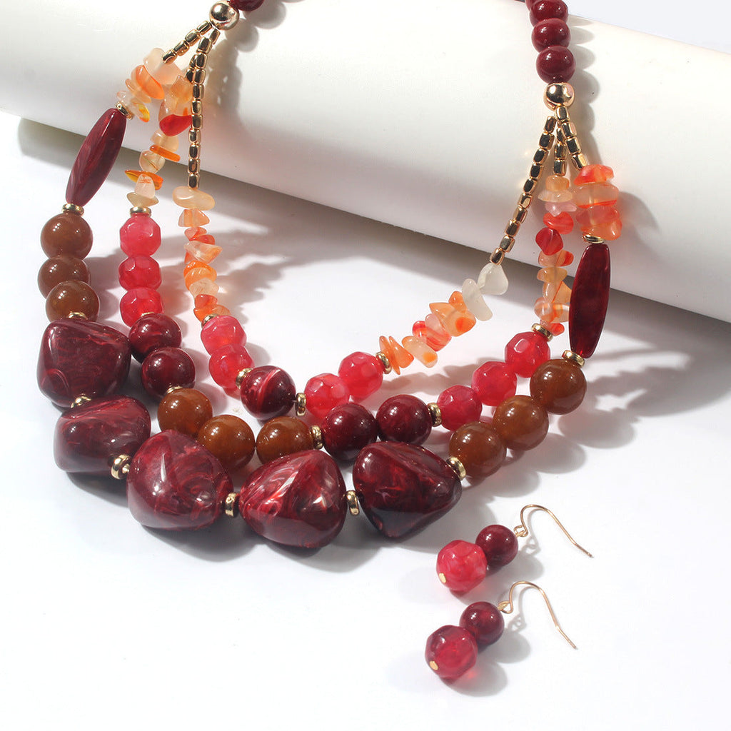 Two Tone Big Beaded Multi Layer NeckLace image 2
