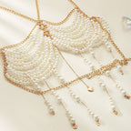 Pearl Beaded Tassel Halter Body Chain image 4