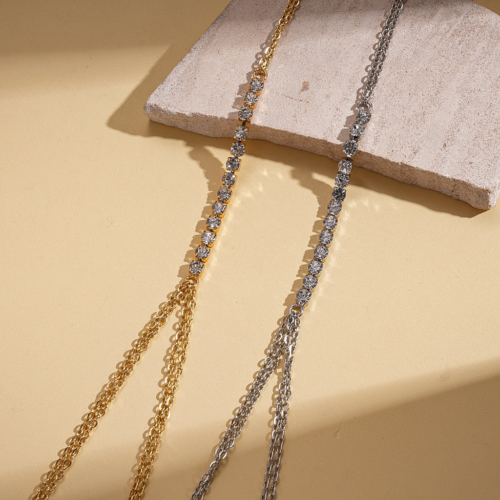 Rhinestone Geometric Body Chain NeckLace image 5