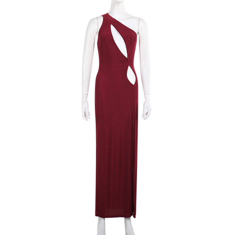 One-Shoulder Cutout Split Bodycon Party Dress image 17