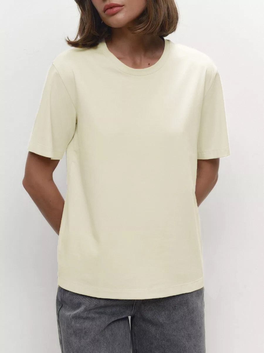 Minimalist Casual Solid Crew Neck T-shirt image 27
