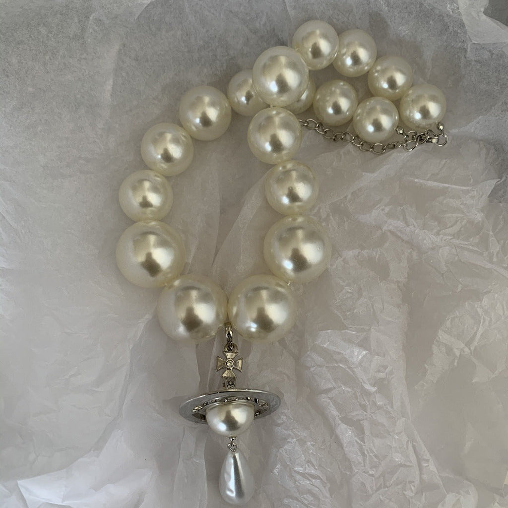 Big Pearl Drop Pendant Vintage Baroque NeckLace image 2