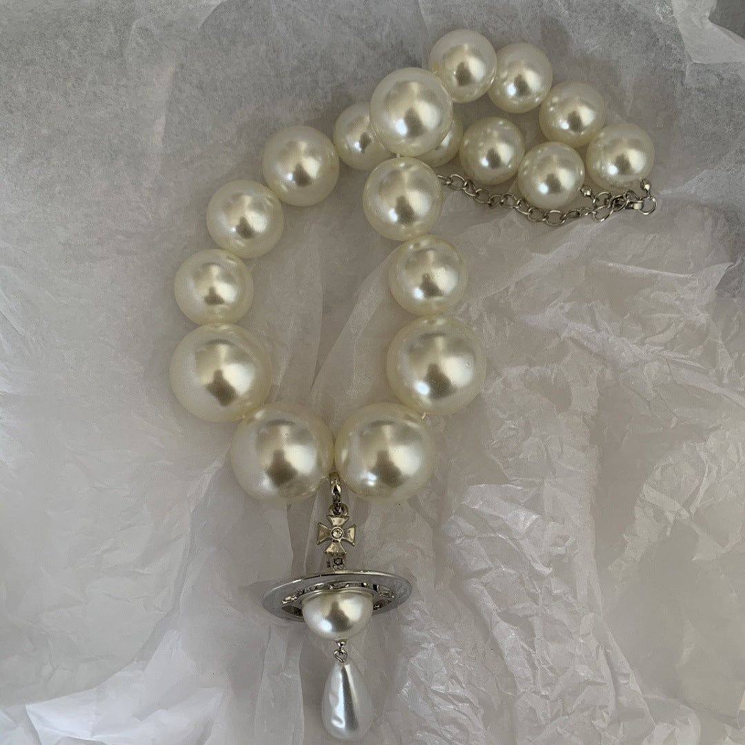 Big Pearl Drop Pendant Vintage Baroque NeckLace image 2