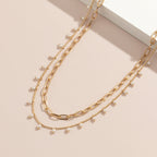 Faux Pearl Waist Chain Retro Multi Layer Geometric Body Chain image 3