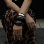 Resin Oval Wide Geometric Leopard Bracelet image 1