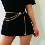 Sunflower Round Plate Retro Ethnic Waist Body Chain image 2