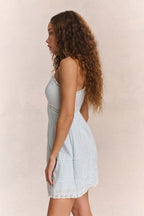 Lace Patchwork Hollow Ruffle Cami Mini Dress image 12