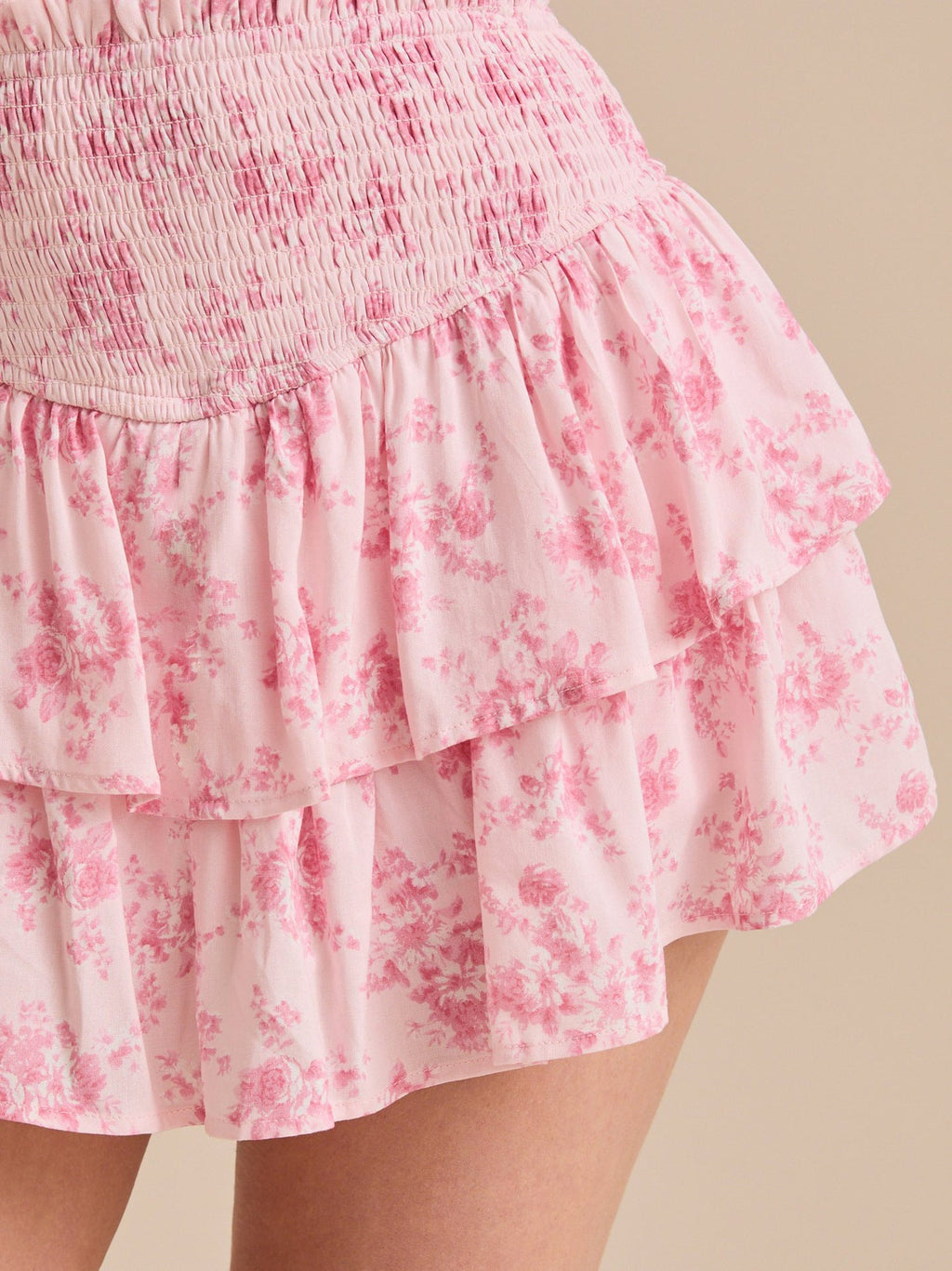 Floral Print High Waist Tiered Puffy Skirt image 5