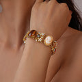 Rhinestone Resin Flower Colorful Bracelet image 1