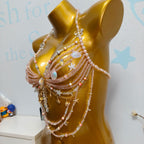 Ocean Style Pearl Beaded Chest Body Chain image 3