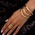 Two Piece Multi Layer Wave Metal Bracelet image 1