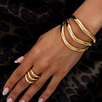 Two Piece Multi Layer Wave Metal Bracelet image 1