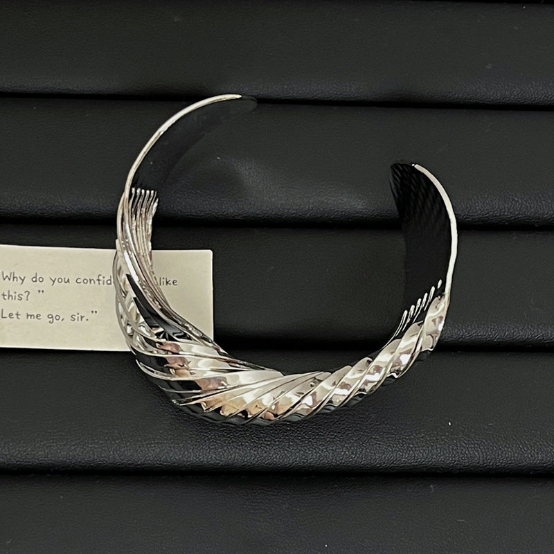 Metal Cross Wrap Irregular Open Bracelet image 6