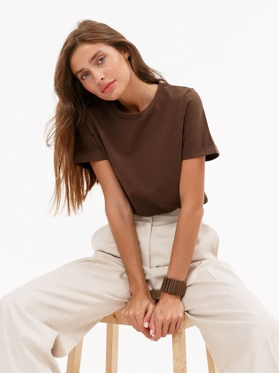 Minimalist Casual Solid Crew Neck T-shirt image 8