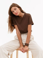 Minimalist Casual Solid Crew Neck T-shirt image 8